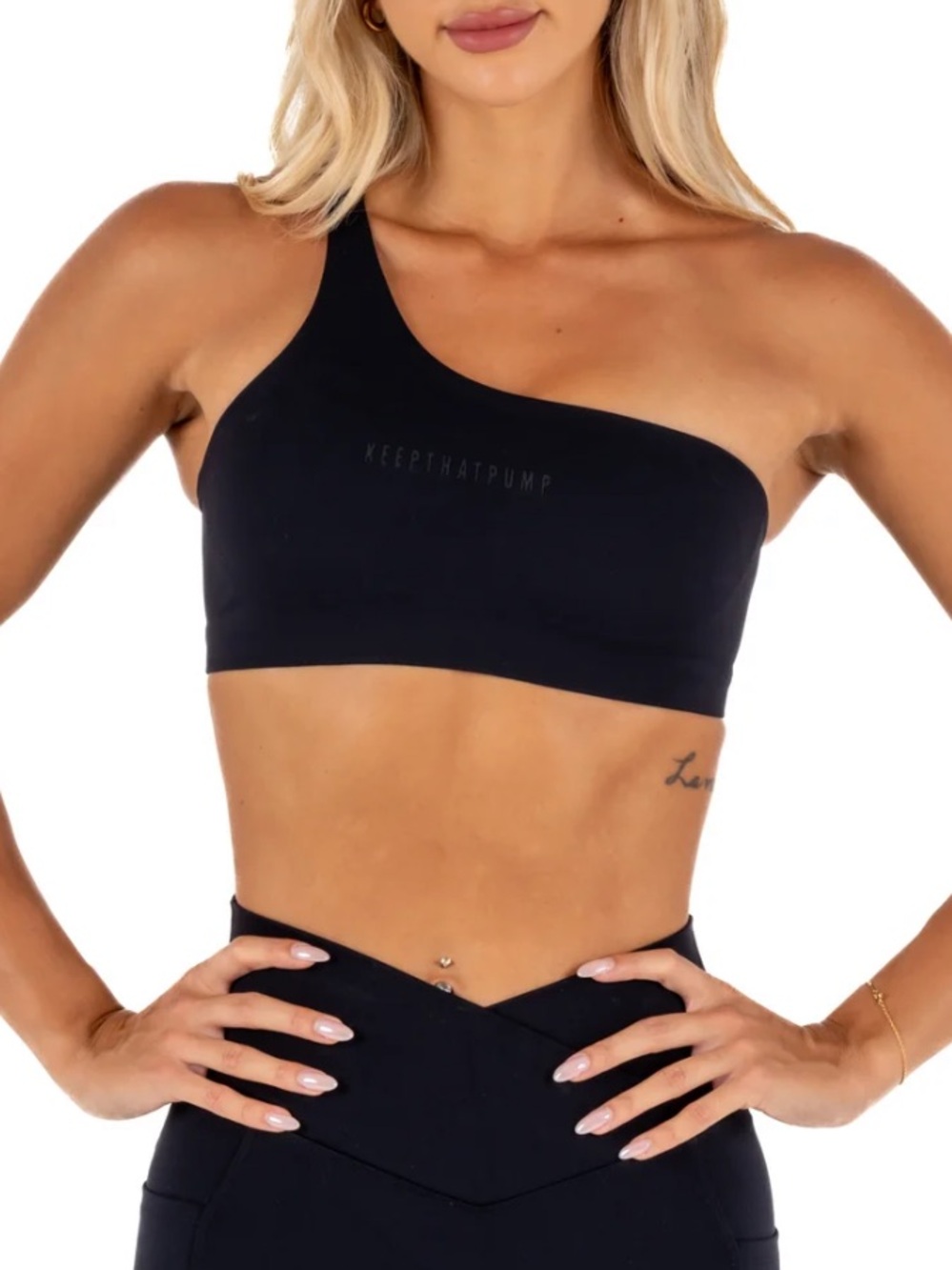 One-Shoulder Black Sports Bralette